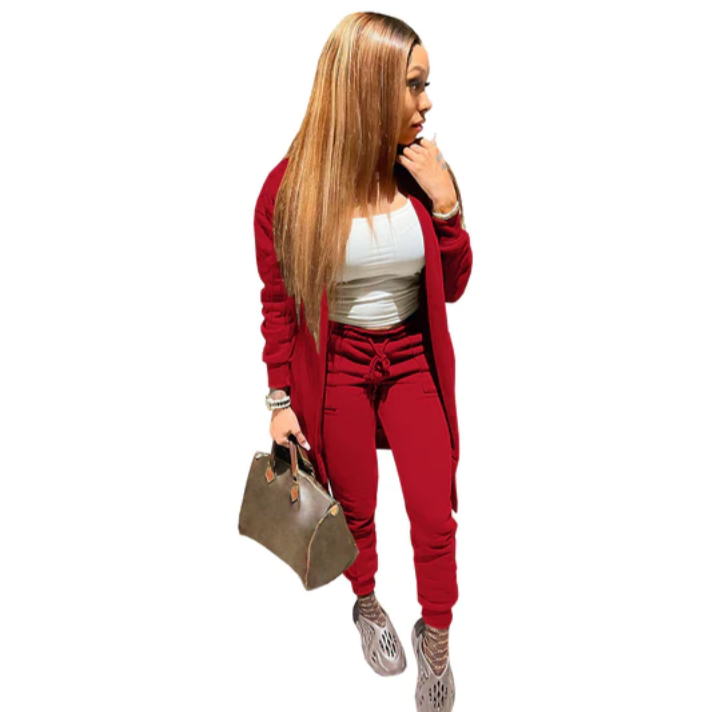 Fleece-Lined Cardigan 2pc Set