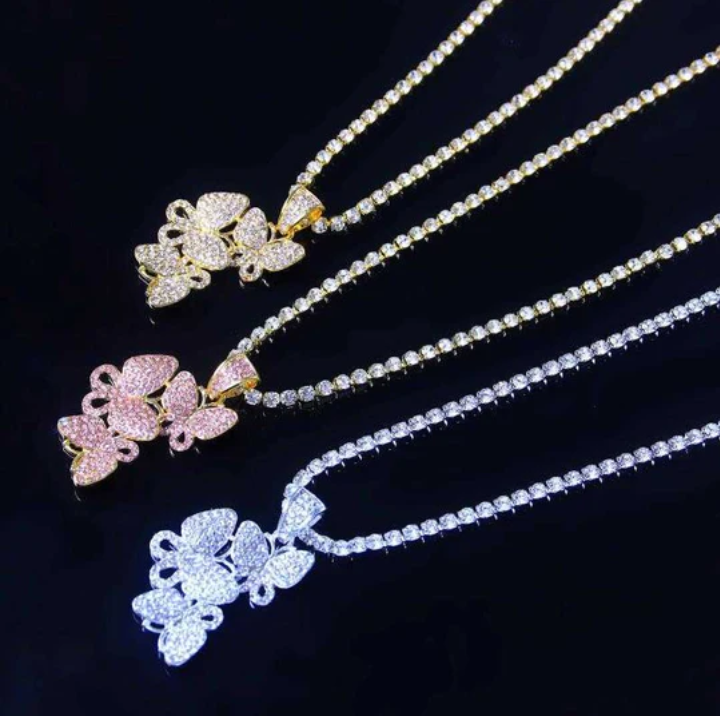 Fashion Diamond Butterfly Necklace