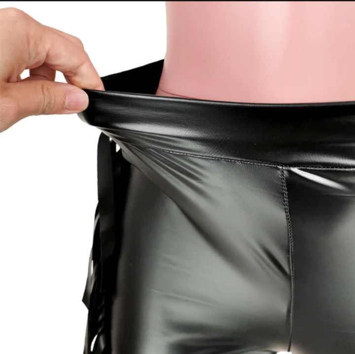 High Waist High Elastic Slim Fit Leather Pants