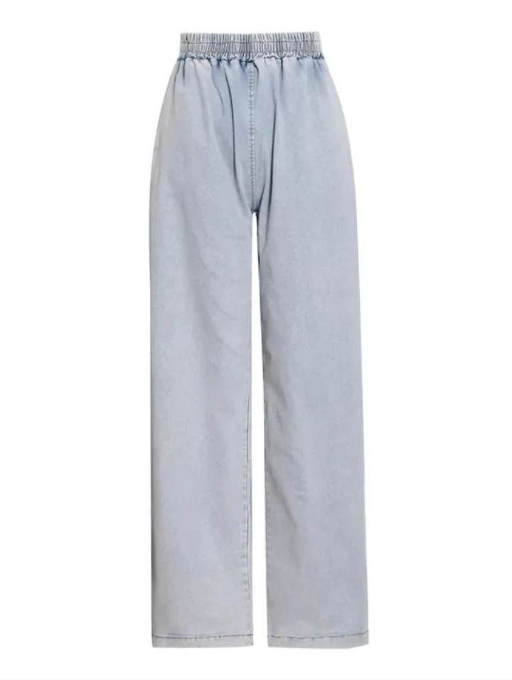 Sleeveless Stretch Denim Two-piece Set