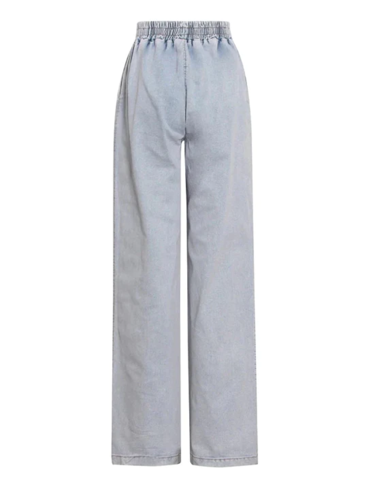 Sleeveless Stretch Denim Two-piece Set