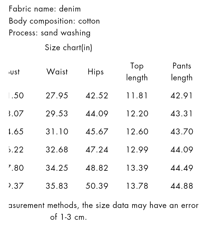 Sleeveless Stretch Denim Two-piece Set