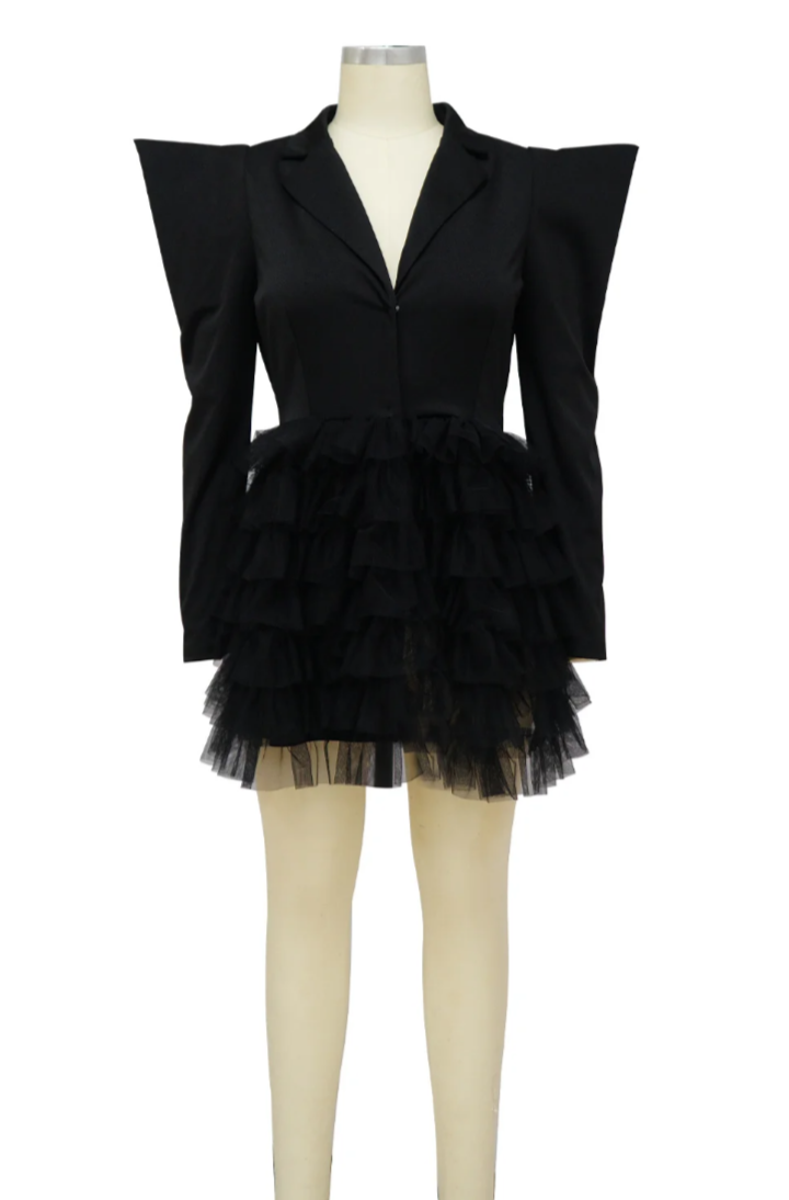 V-Neck Patchwork Dress Skirt