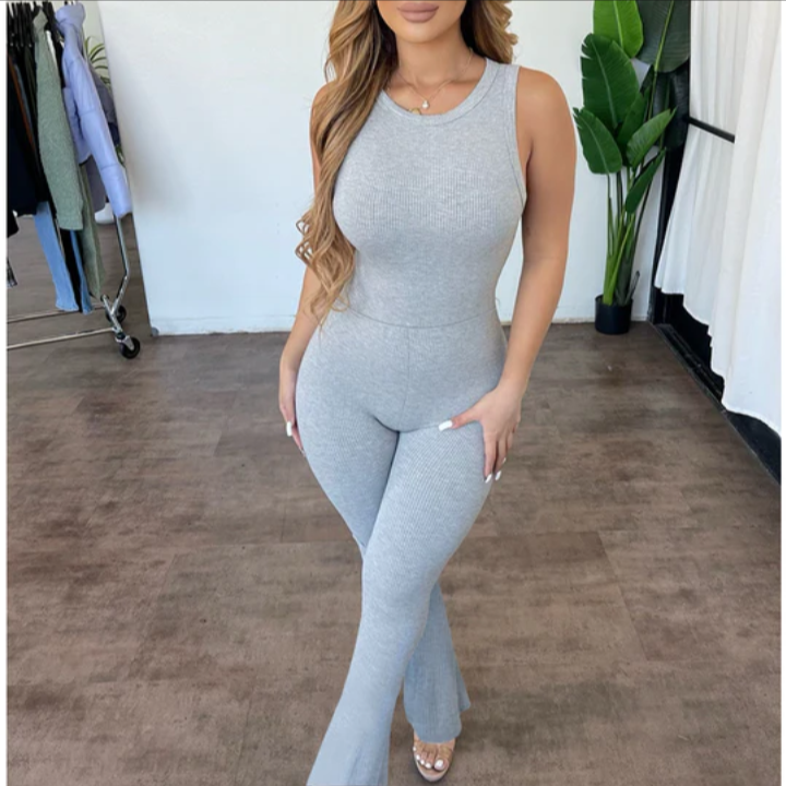 ZIPPER SLIM HIGH WAIST JUMPSUIT