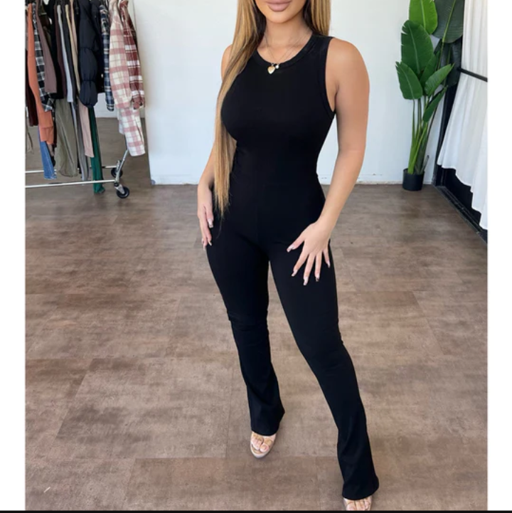 ZIPPER SLIM HIGH WAIST JUMPSUIT