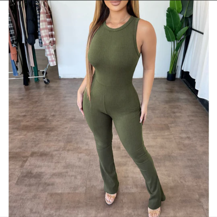 ZIPPER SLIM HIGH WAIST JUMPSUIT
