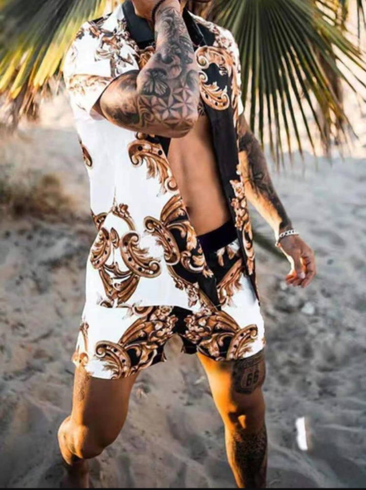 MEN'S CASUAL LOOSE PRINTED 2PC