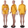 Wave Edge Elastic Wrinkle 3PC Set
