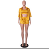 Wave Edge Elastic Wrinkle 3PC Set