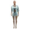 Wave Edge Elastic Wrinkle 3PC Set