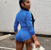 Soild color 2pc booty shorts