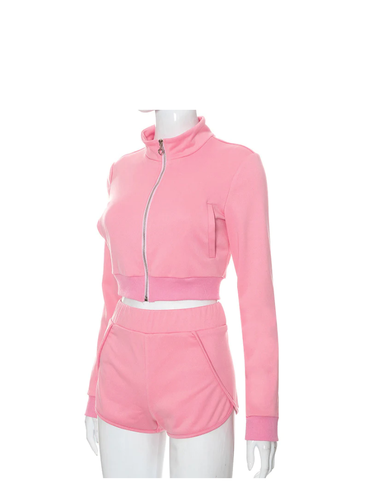 Soild color 2pc booty shorts