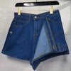 A- line High Waist Irregular Denim Skirt Shorts