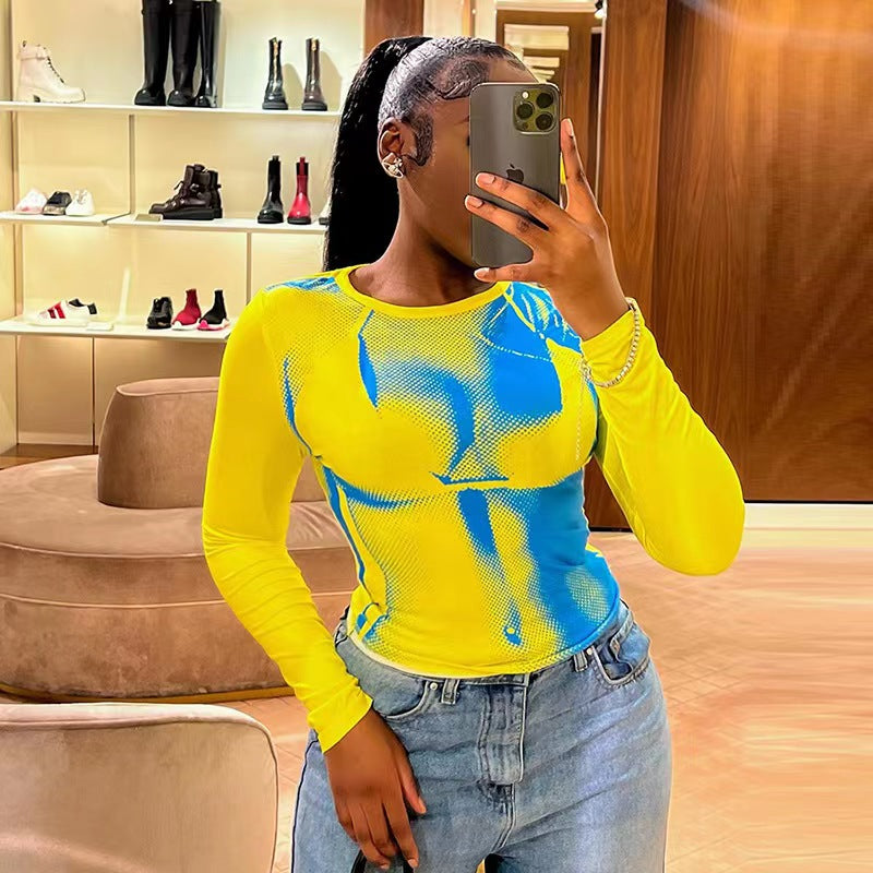 3D Printed Slim-Fit round Neck Top