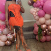 Sexy Knitted Ripped Drawstring Beach Suit