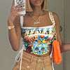 Strap Printed Spaghetti Top