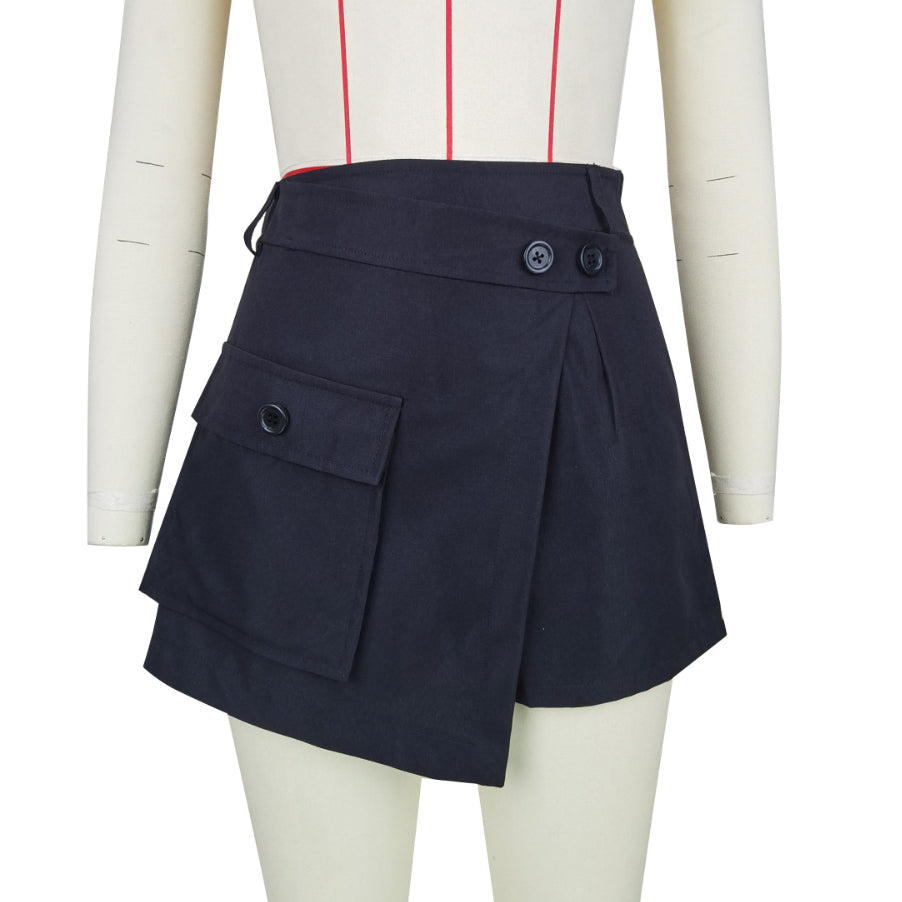 Zipper Pocket Skirt Shorts