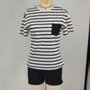 Striped Short-Sleeved Shorts Casual Two-Piece Set