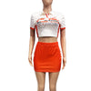 Printing Lapel Sexy Two-Piece Set