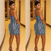 Strap Stitching Stretch Denim Dres