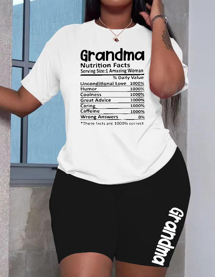 Letter Printing Casual 2PC Set