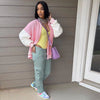 Candy Color Baseball Casual Knitted Jacket Coat