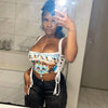 Strap Printed Spaghetti Top