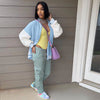Candy Color Baseball Casual Knitted Jacket Coat