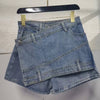 A- line High Waist Irregular Denim Skirt Shorts