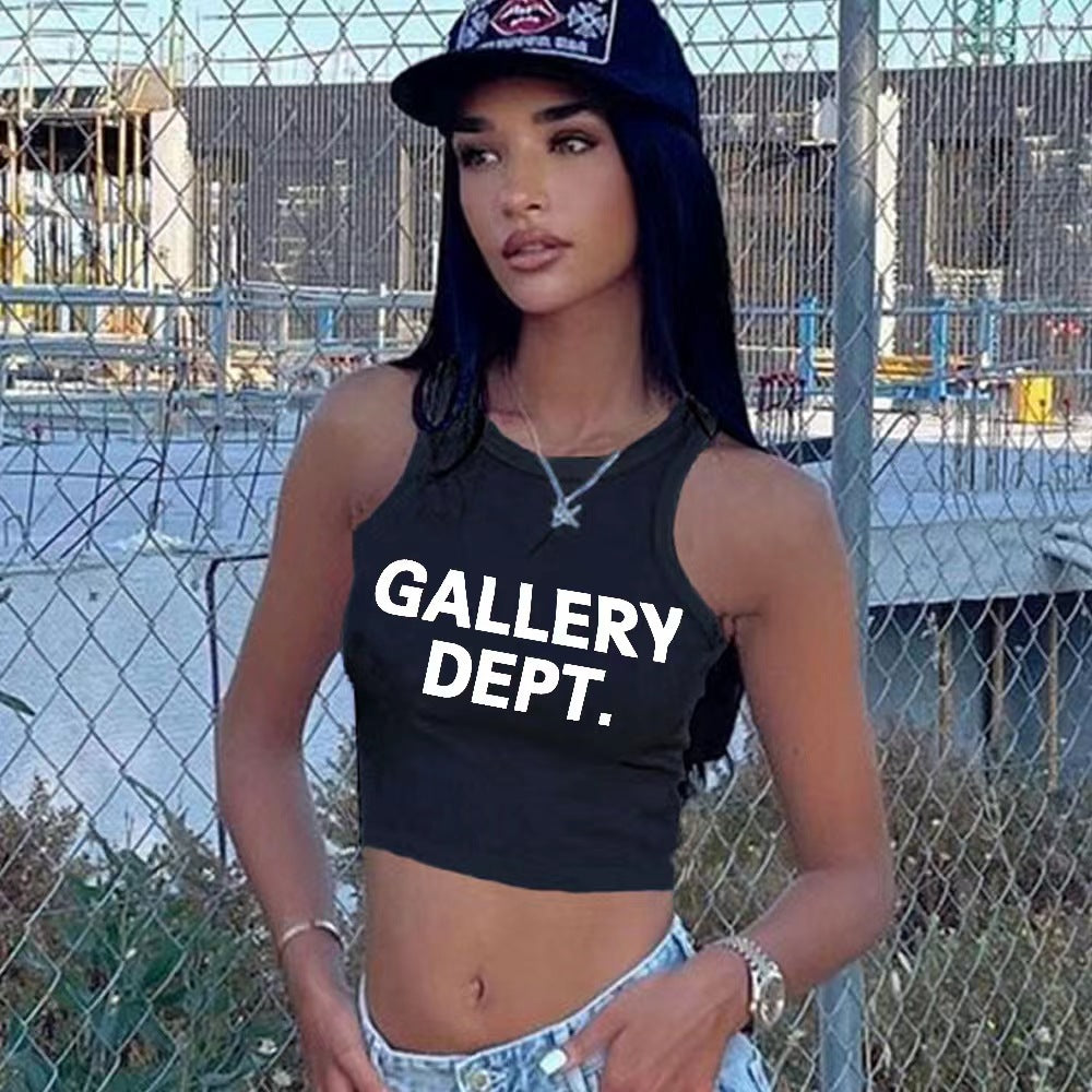 Letter PrintedExposed Crop Top